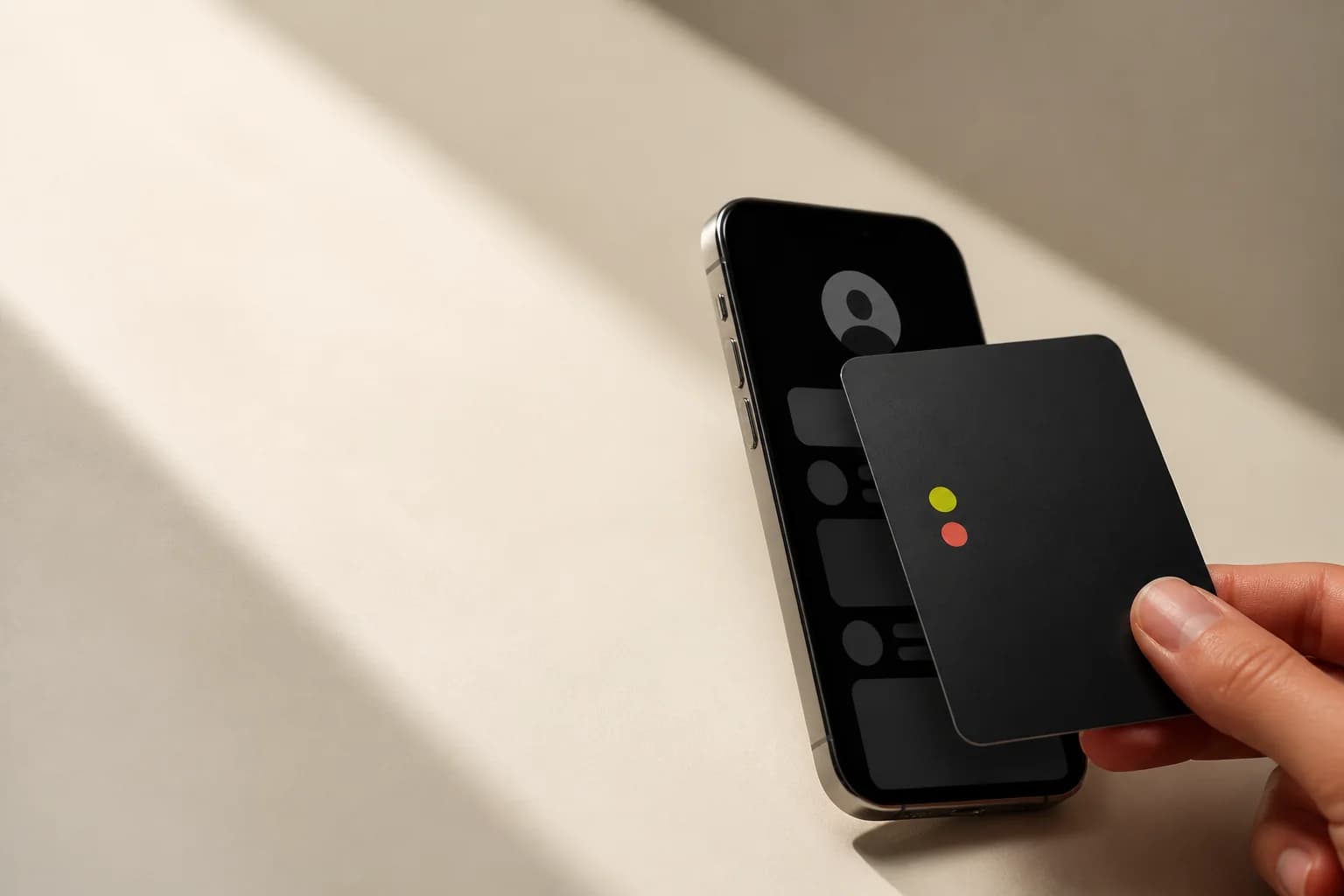 Il profilo digitale Contattami aperto sul telefono dopo il tap della card NFC