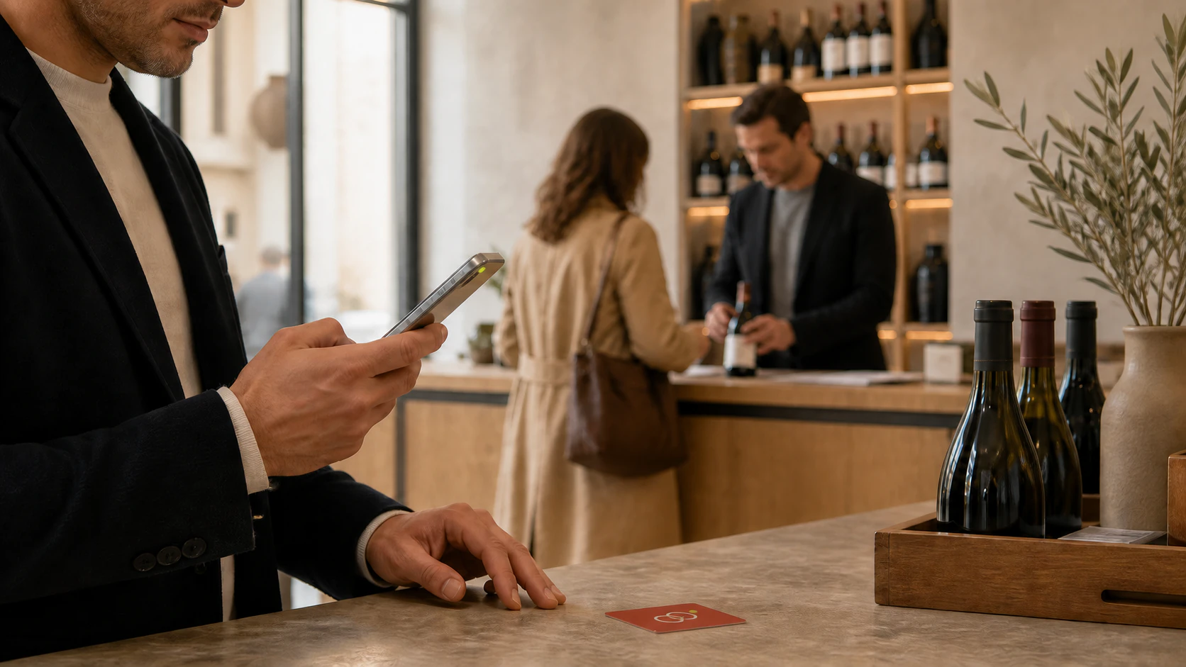 Professionista lavora mentre l’assistente AI continua la conversazione con il cliente