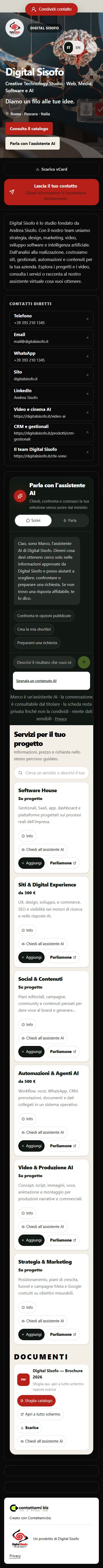 Anteprima integrale del mini-sito Digital Sisofo